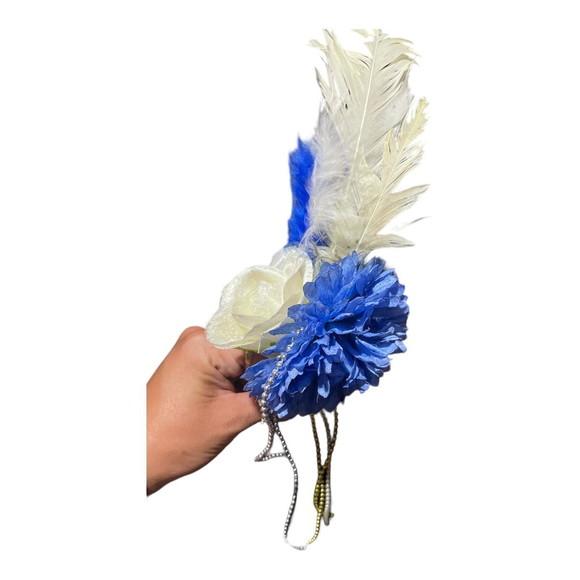 Tiara Carnaval Flor Azul