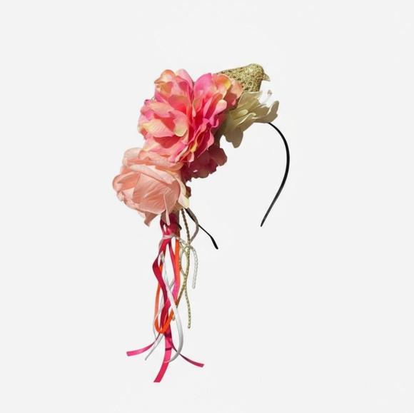 Tiara Carnaval Floral Rosa
