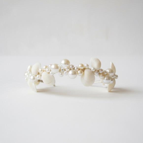 Tiara Conchas Pérolas