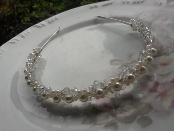 Tiara Pérolas e cristais