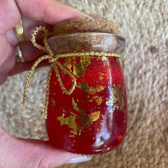 Vela Gel Folhas de Ouro Natal