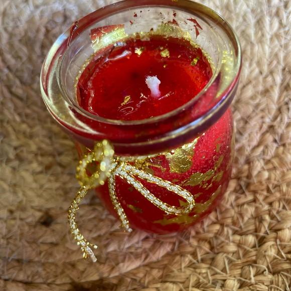 Vela Gel Folhas de Ouro Natal