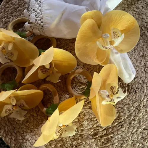 Anel de Guardanapo Orquídea Amarela