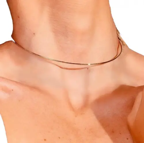 Aro Colar Gargantilha Banhada a Ouro