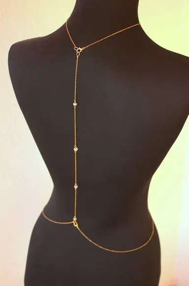 BodyChain Frente e costas Pérolas