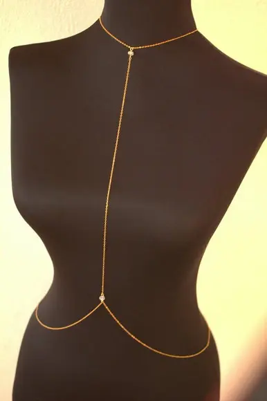 BodyChain Frente e costas Pérolas