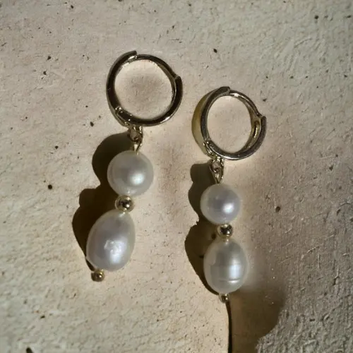 Brinco Argola Pérolas de Água Doce