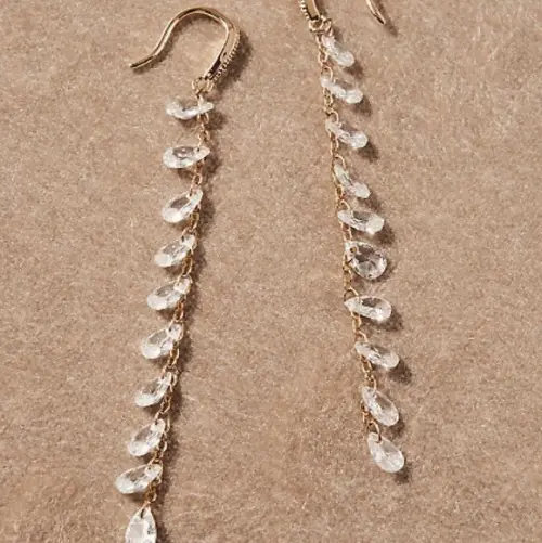 Brinco fio de Zircônias gota