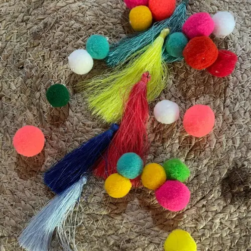 Chaveiro de Bolsa pompons