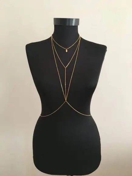 Colar de corpo Body Chain correntes