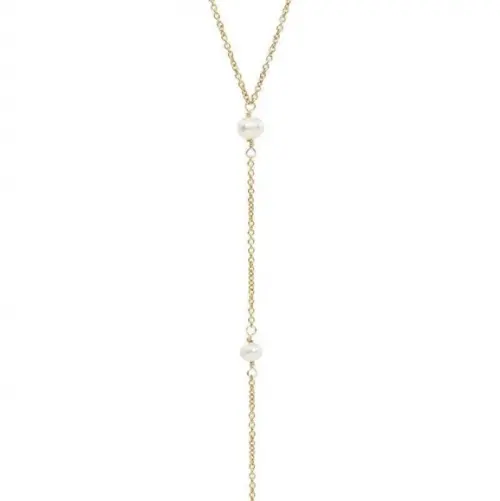 Colar Invertido Dourado com Detalhes em Pérolas de Água Doce