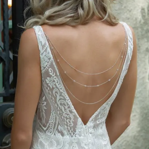 Colar Triplo Invertido Delicado Vestido de Noiva Cristais