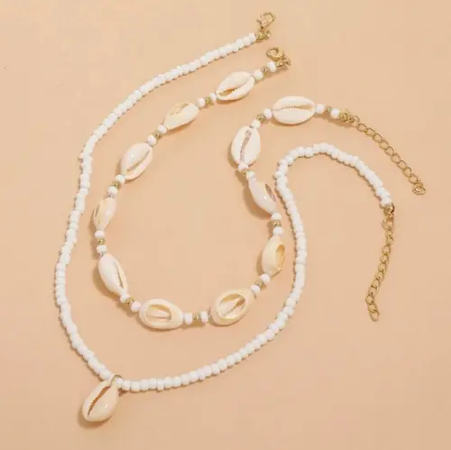 Conjunto Boho Chic: Colar de Búzios e Miçangas - Estilo Prai