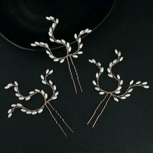 Kit 3 Grampinhos de pérolas