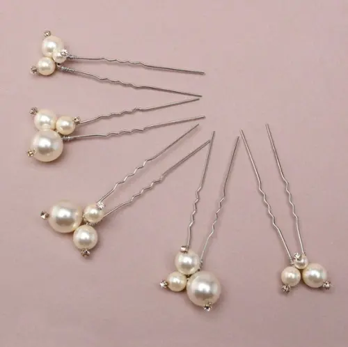 Kit 5 Grampinhos de Pérolas
