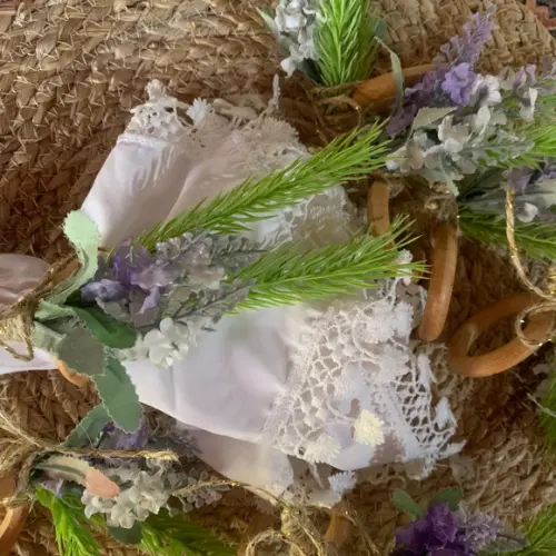 Porta Guardanapo Flor lavanda