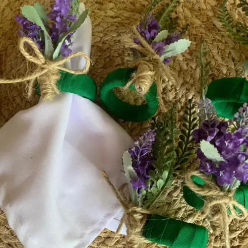 Porta Guardanapo Flor lavanda