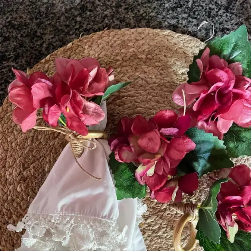 Porta Guardanapo Hortênsias rosa