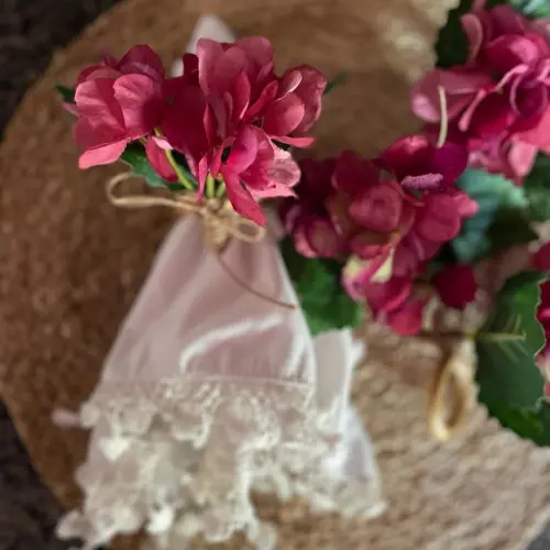 Porta Guardanapo Hortênsias rosa