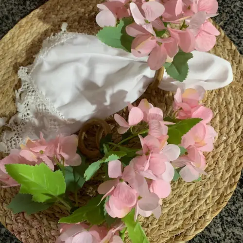 Porta Guardanapo Hortênsias rosa