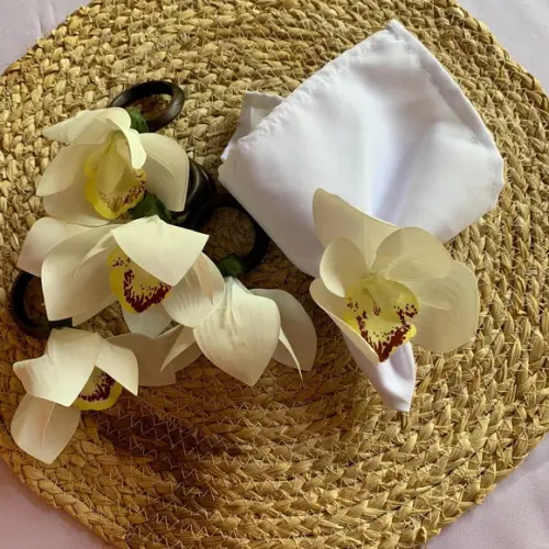 Porta Guardanapo Orquídea branca