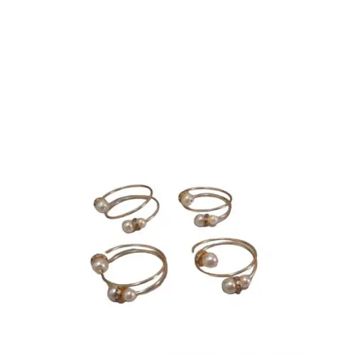 Porta Guardanapo Pérolas Dourado