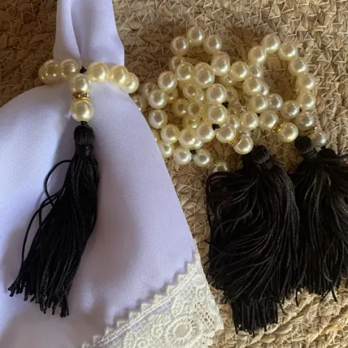 Porta Guardanapo Pérolas tassel