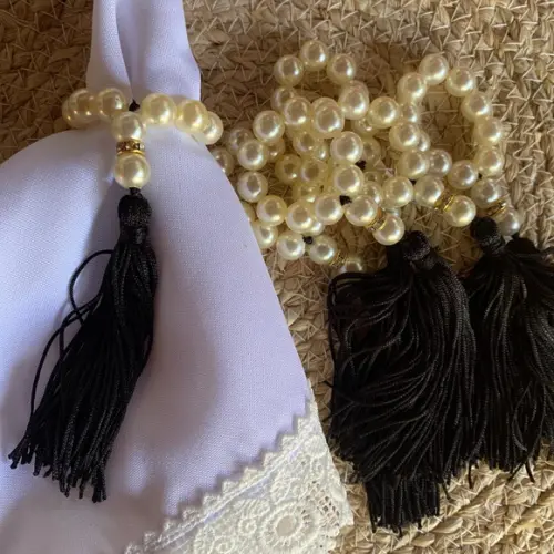 Porta Guardanapo Pérolas tassel