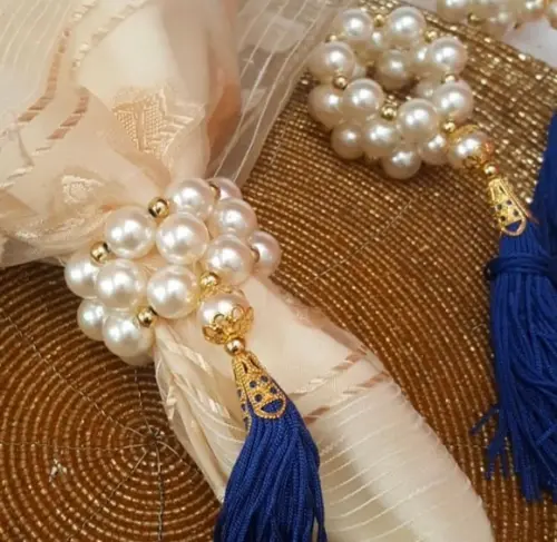Porta Guardanapo Pérolas tassel