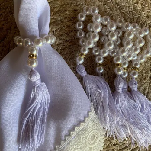 Porta Guardanapo Pérolas tassel