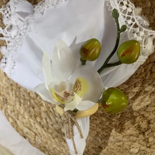 Porta Guardanapo Raminho de Orquídea