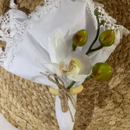 Porta Guardanapo Raminho de Orquídea