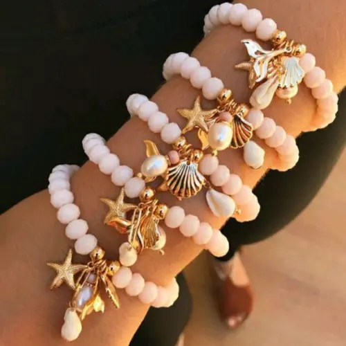 Pulseira Cristais com pingentes