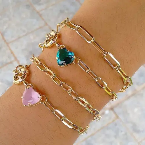 Pulseira pingente Coração