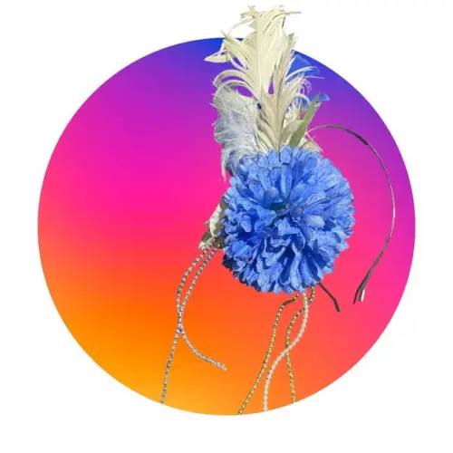 Tiara Carnaval Flor Azul
