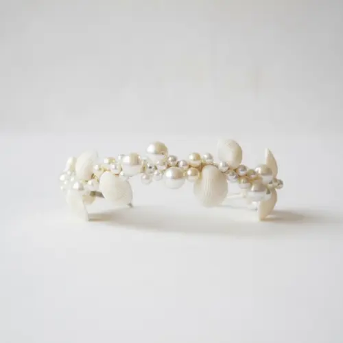 Tiara Conchas Pérolas