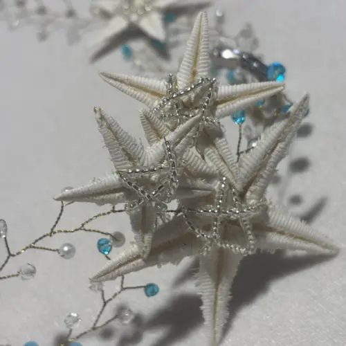 Tiara Cristais e Estrelas do Mar
