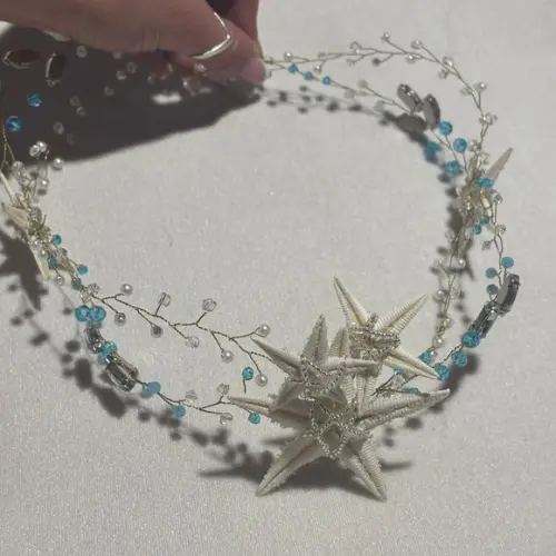 Tiara Cristais e Estrelas do Mar