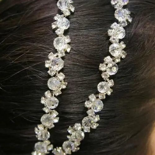 Tiara Dupla strass e cristais