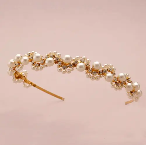 Tiara Pérolas E Strass