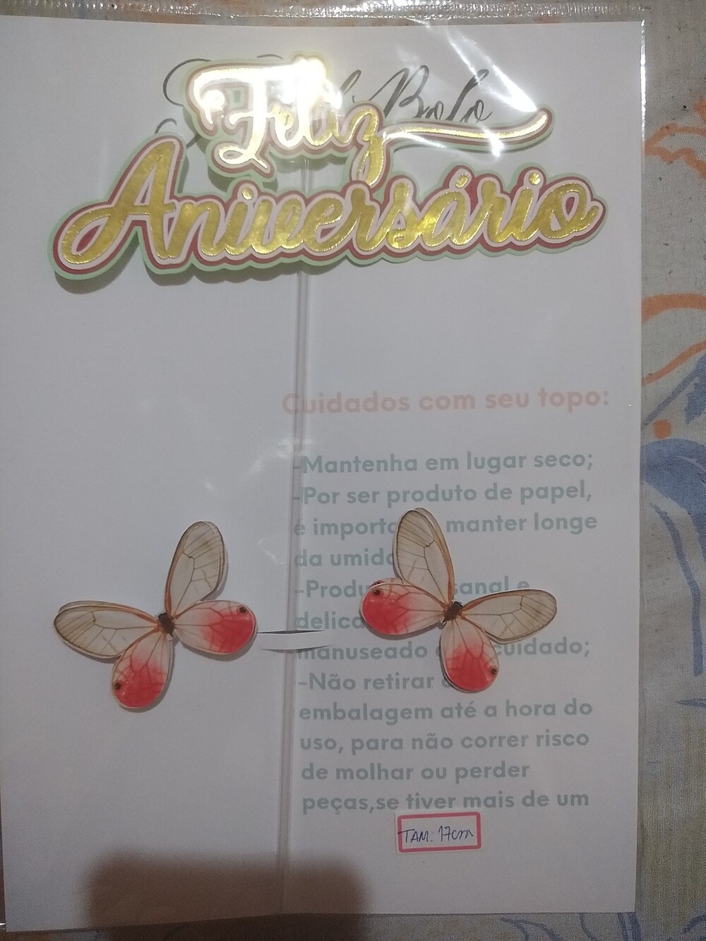 Topo de bolo 3D borboletas