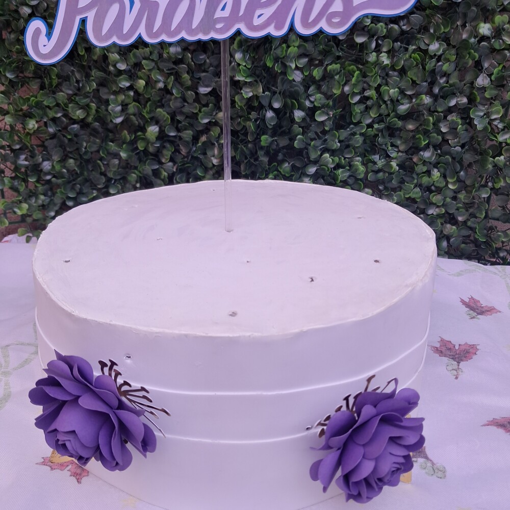 Topo de Bolo Flores Lilás