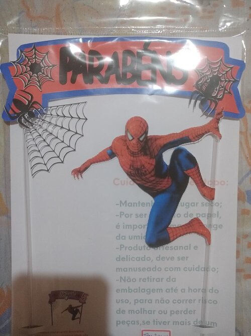Topo de bolo tema Homem-Aranha