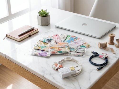 Kit Organizador de Cabos em Tecido | Carregador, Fone e USB  Kit com 5