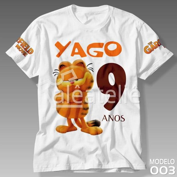 Camisa Garfield Festa Infantil Filme Personalizada