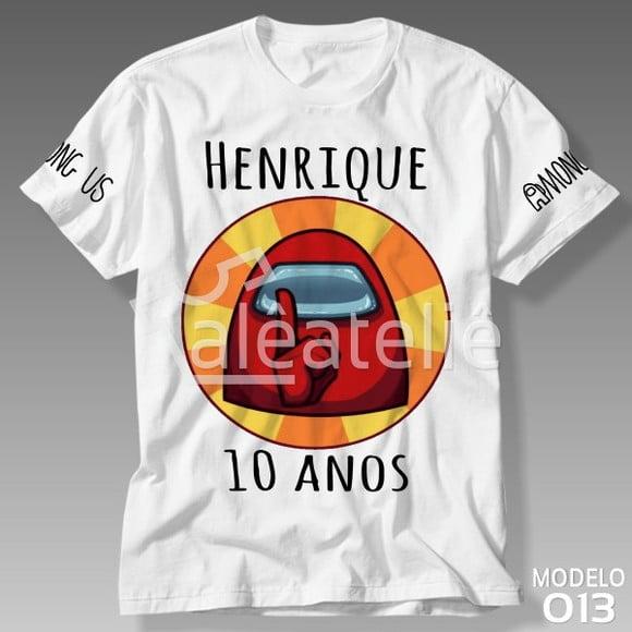 Camiseta Among Us Aniversario Jogo Infantil Personalizada