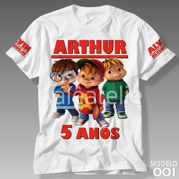 Camiseta Alvin e os Esquilos Infantil Adulto Personalizada
