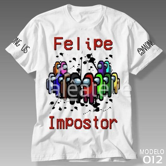 Camiseta Among Us Impostor Jogo Game Infantil Personalizada