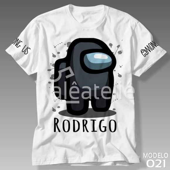 Camiseta Among Us Preto Black Game Infantil Personalizada