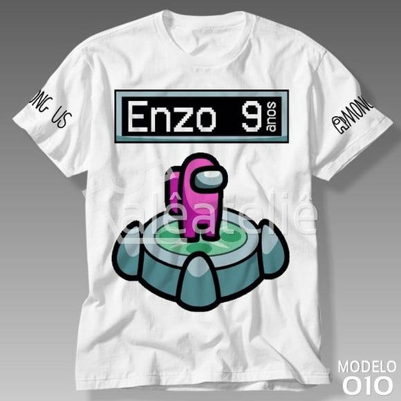 Camiseta Among Us Scan Jogo Game Infantil Personalizada